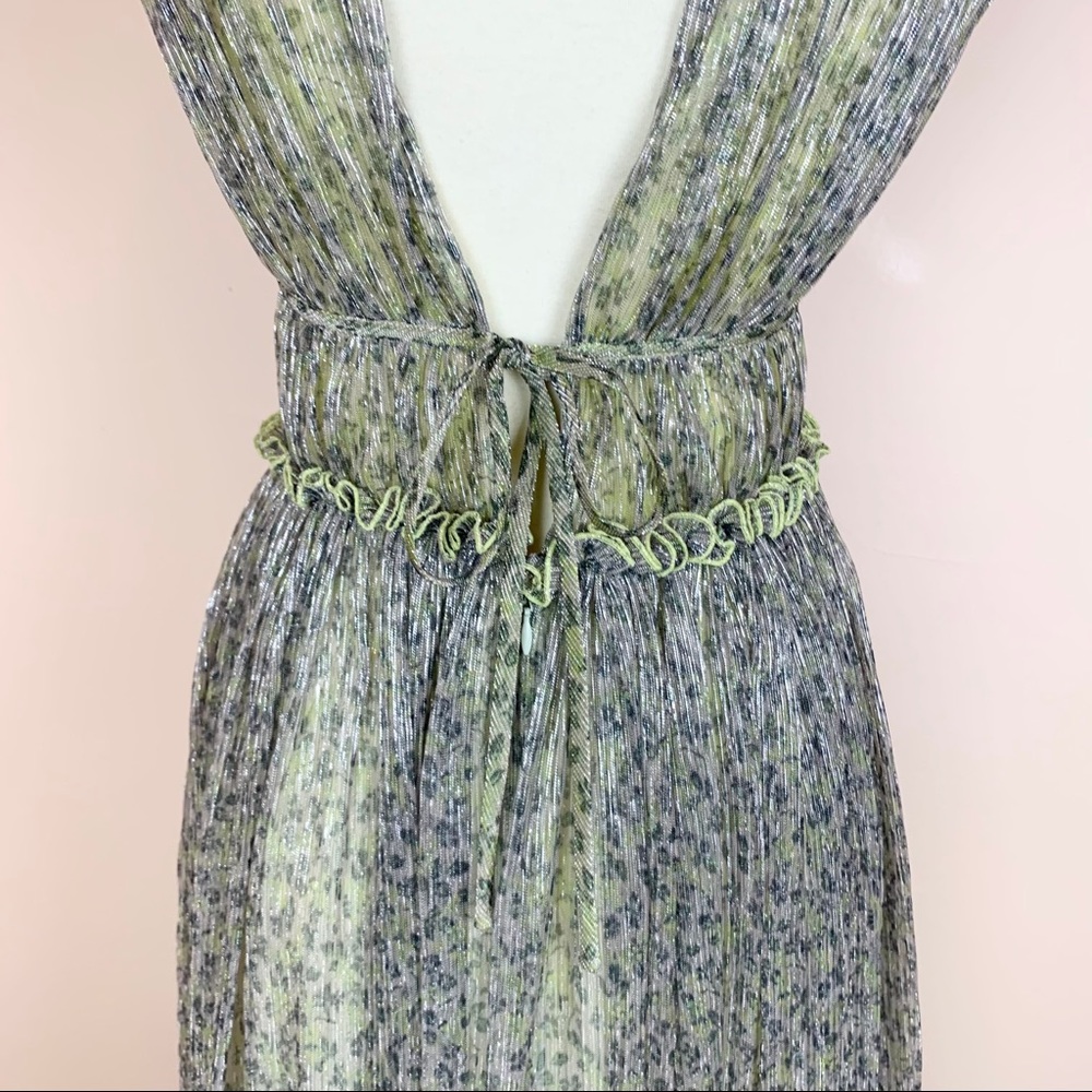 New! JONATHAN SIMKHAI Plisse Metallic Maxi Dress - Picture 8 of 14